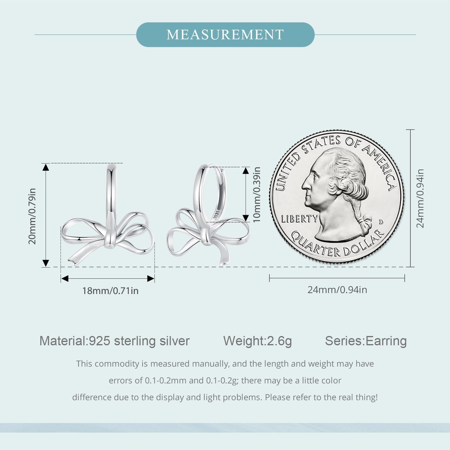 WOSTU Classic Bow Hoop Earrings 925 Sterling Silver Simple Ear Buckles Hypoallergenic Drop Earrings for Women - Image 6