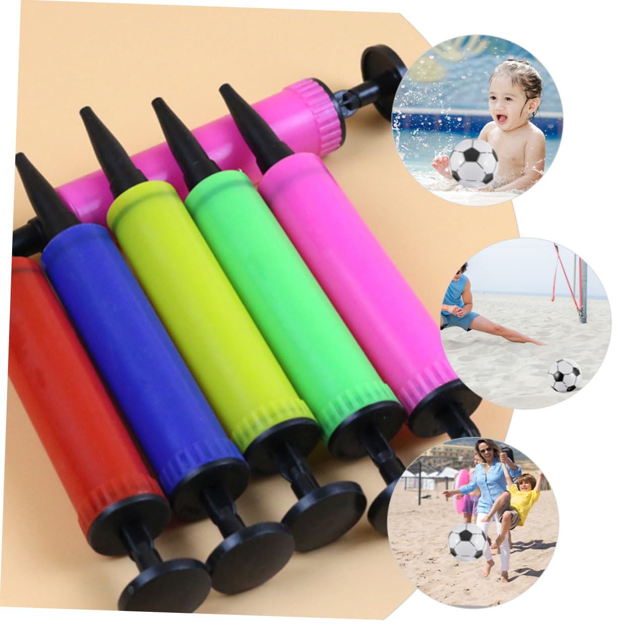 Kisangel 1 Set Inflatable Sports Ball Outdoor Pool Beach with Air Pump Balls for Summer Parties Fun Family Activities and Swimming Pool Games Random Color