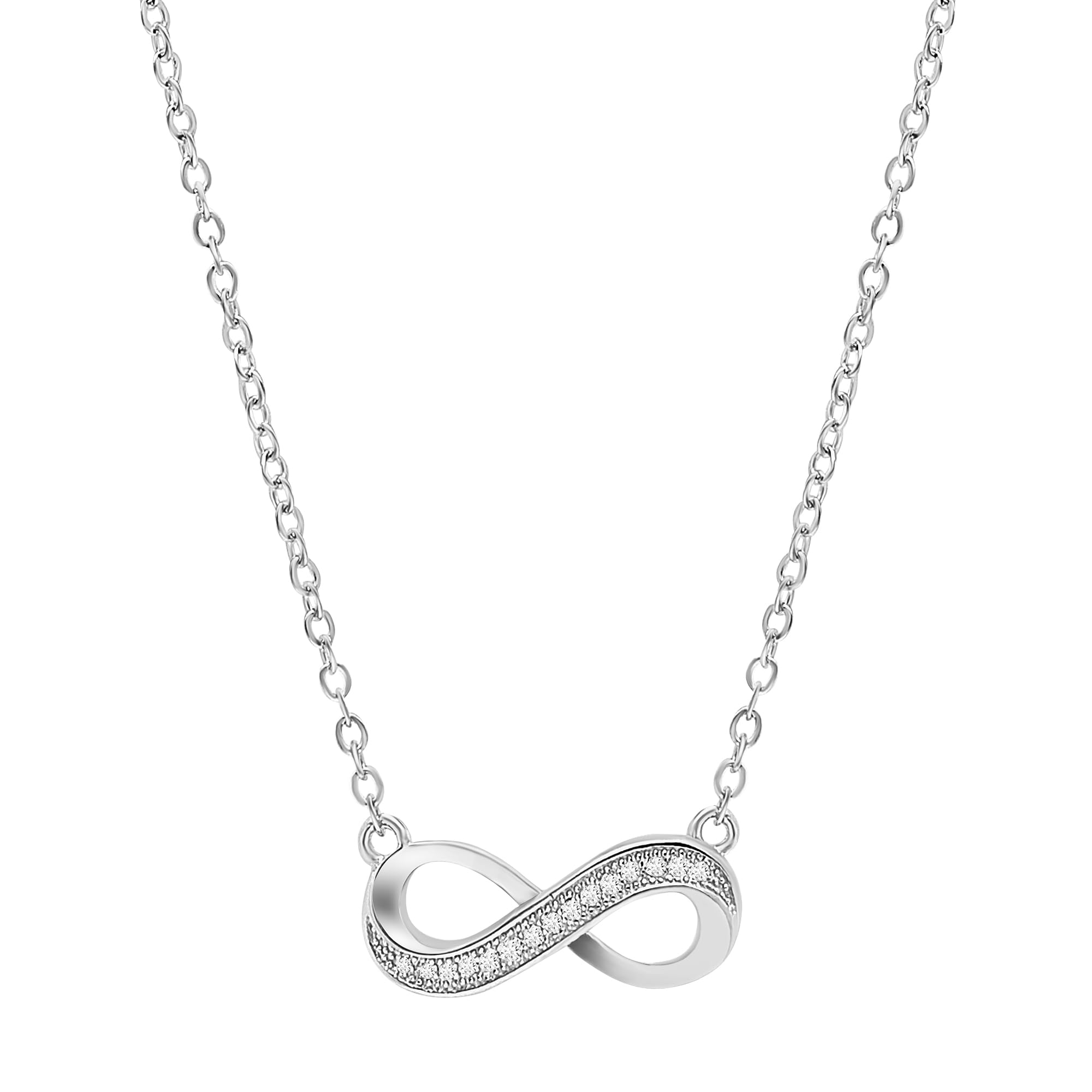 ZAVYA 925 Sterling silver Rhodium Plated Chain with Cubic Zirconia CZ Infinity Locket for Women | Stylish Silver Jewellery | Gift for Women & Girls | With Certificate of Authenticity and 925 Hallmark (B0B1QKYQBL) Amazon Price History, Amazon Price Tracker