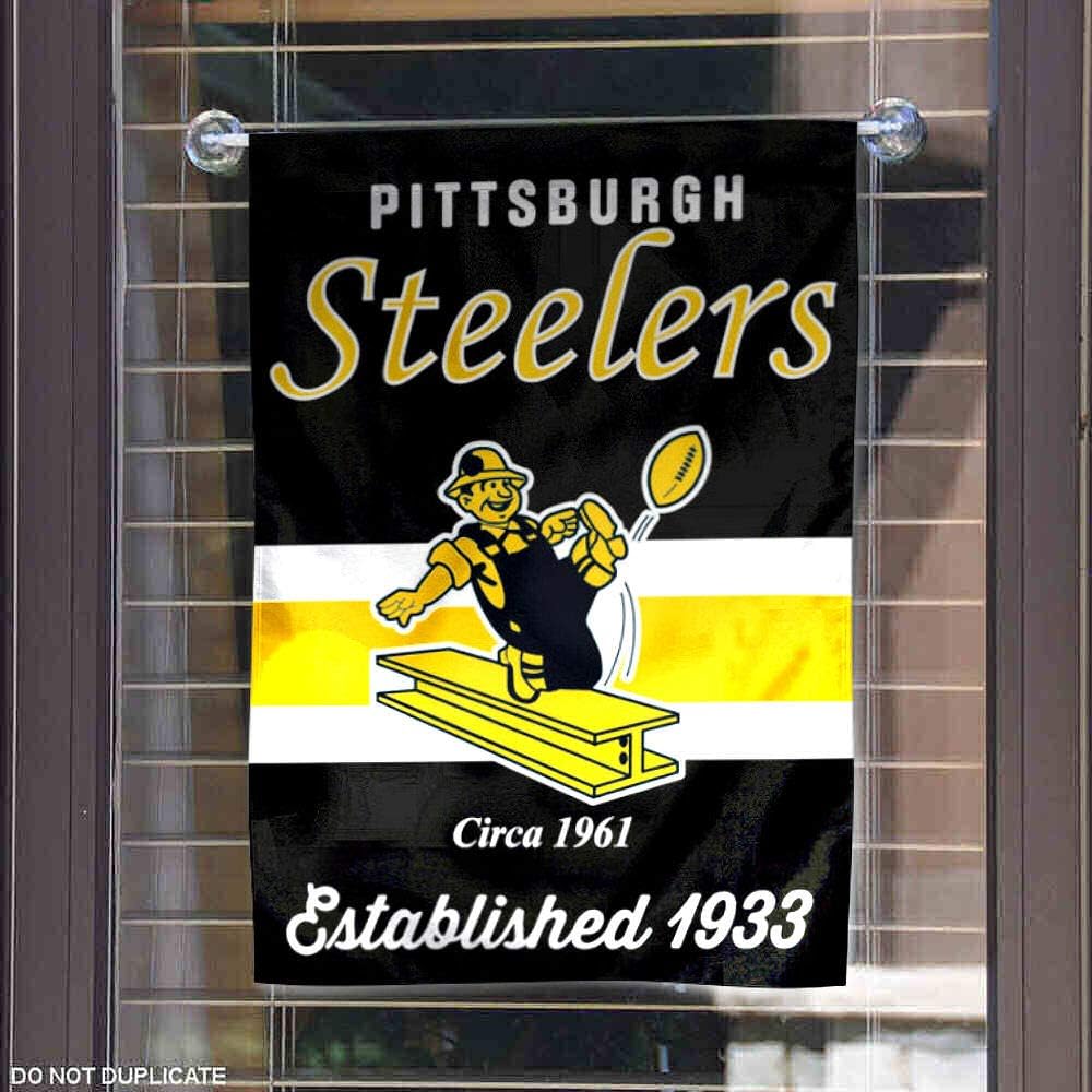 Steelers Throwback Retro Vintage Garden Flag Double Sided Banner - Image 4