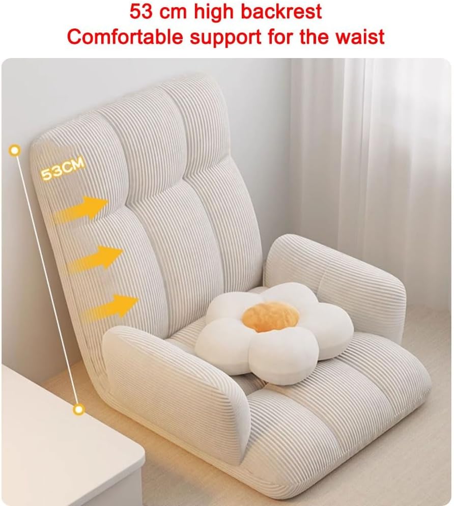 Floor Chair Recliner with 5 Positions Back Adjustable,Single Sofa Bed Chair for Adults Armchairs Living Room Floor Bay Window Lounge Chair for Reading Gaming(Green)