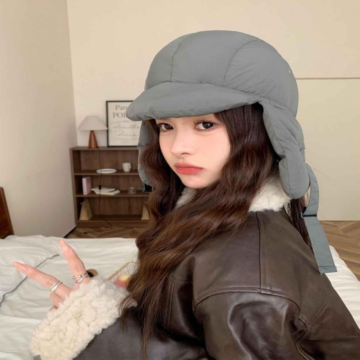 Women Winter Balaclava Hat Windproof Hooded Scarf Warm Skull Cap Beanie Hat Earflap Ski Mask Trapper Lei Feng hat