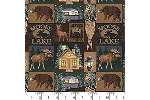 Cabin Patchwork Cotton Fabric by The Yard - A Symphony of Hues...