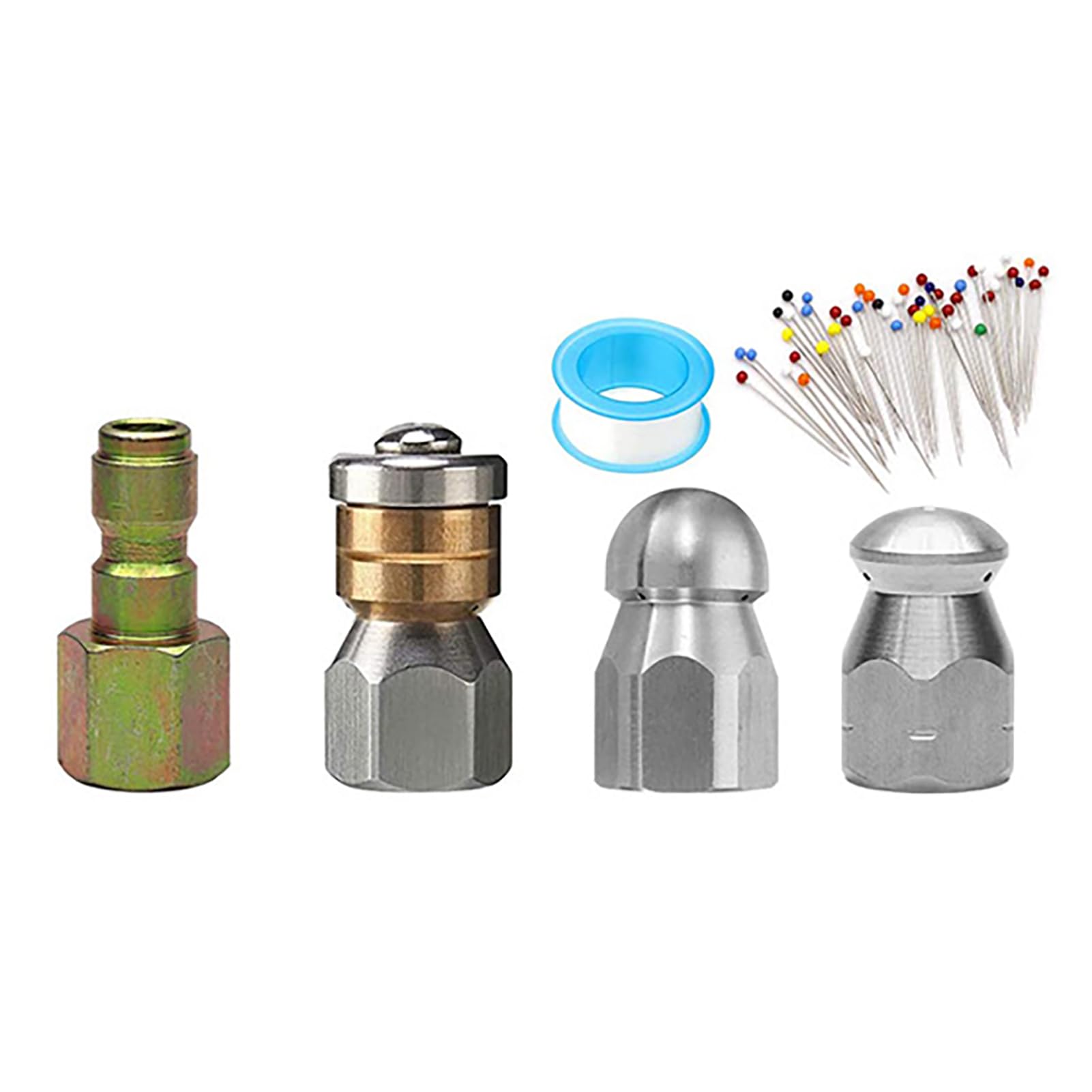 Spülschlauch-Düsen-Set, 15 Meter Kanalspül-Set, Hochdruck-Abflussreinigerschlauch für Abwasser- und Toilettenbaggerung, Hydraulikschläuche