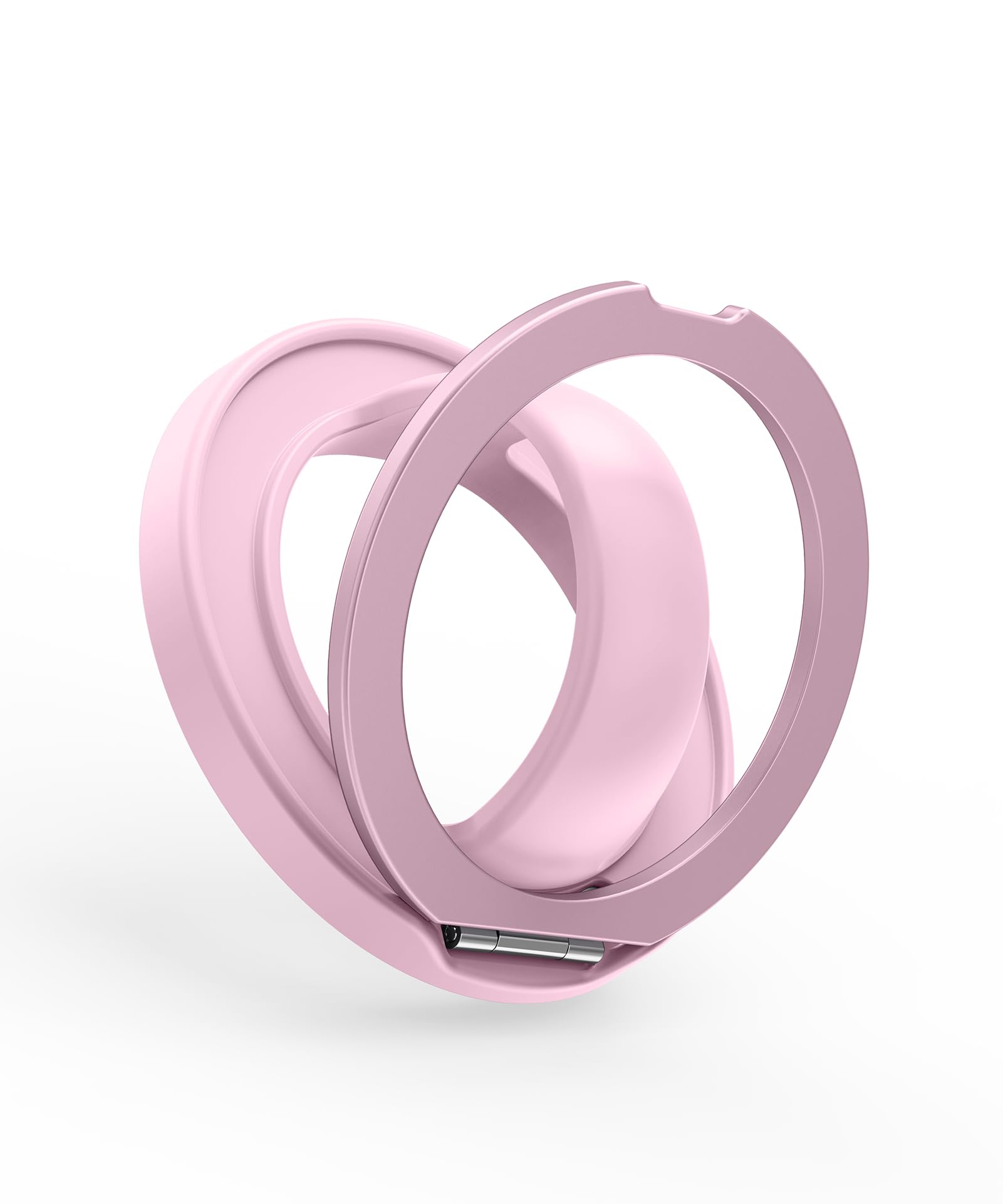 Magnetic Phone Grip, 360° Rotation &amp; 180° Flip Universal Phone Ring Stand, Silicone Phone Ring Holder for Back of Phone for iPhone 17/16/15/14/13/12 Pro Max/Plus, Chalk Pink
