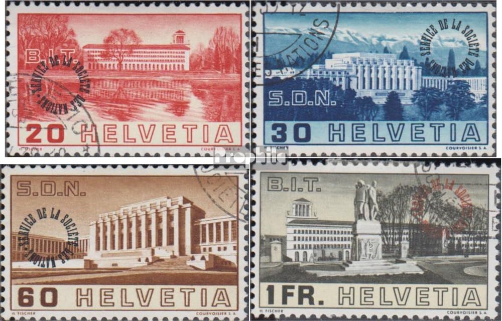 Sellos Suiza SDN61-SDN64 de Prophila con sello especial de 1938 2