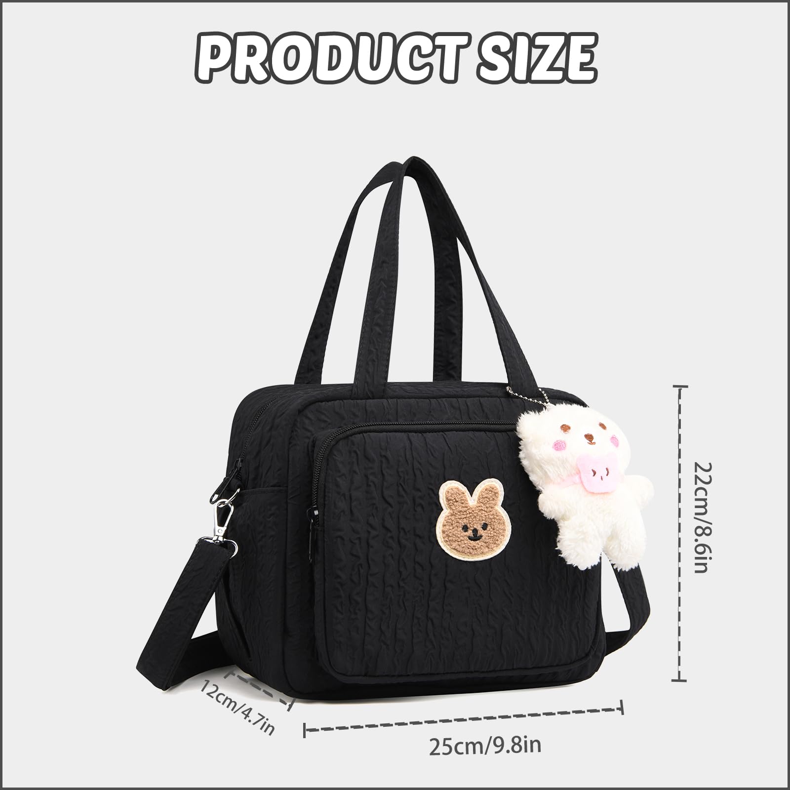 EliphonTowne Baby Changing Bag, Lightweight Nappy Changing Bag with Zipper & Adjustable Strap Travel Bag for Mums Pram - Image 2