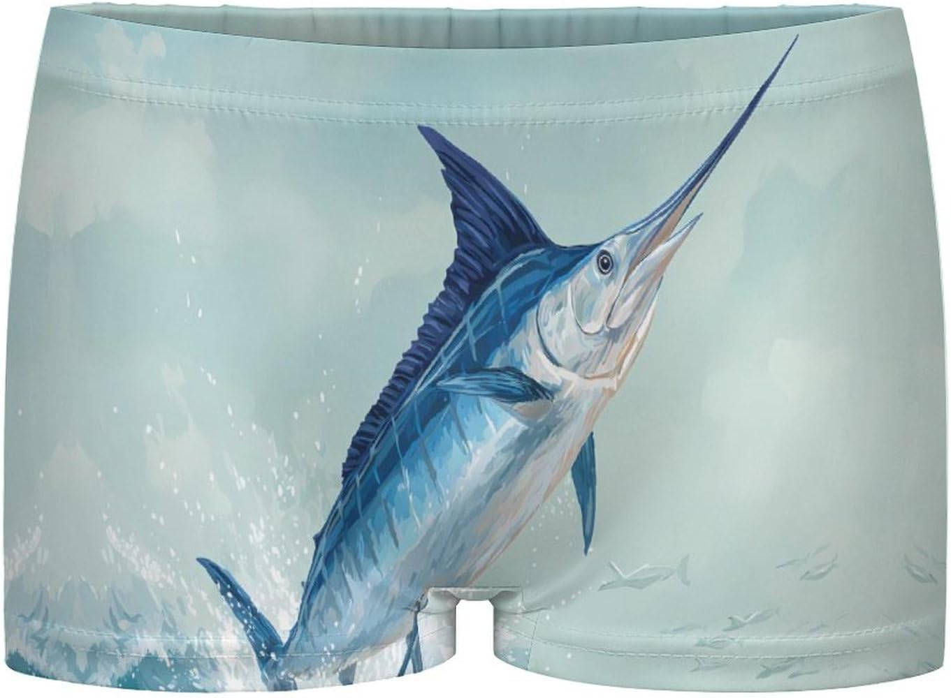 A Blue Marlin Fish Jumping Funny Women's Boxer Briefs Breathable Underpants Trunks Stretch Underwear