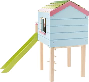 Lottie Wooden Tree House Playset with Ladder Slide and Swing for 7-Inch Dolls