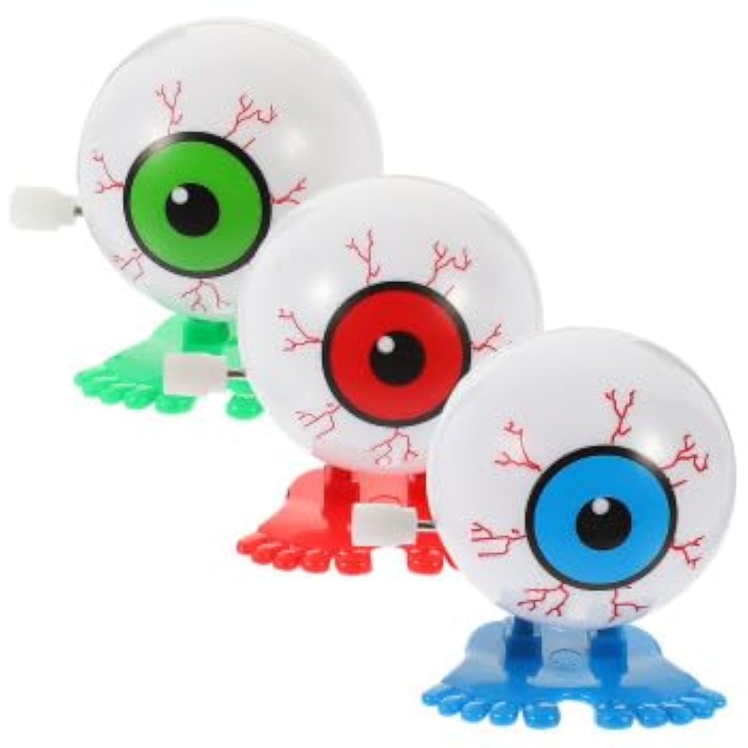 JOINPAYA 3Pcs Plastic Wind Up Eyeballs Plaything: Mini Jumping Walking Eyeballs Eyes Shaped Clockwork Bouncy Halloween Party