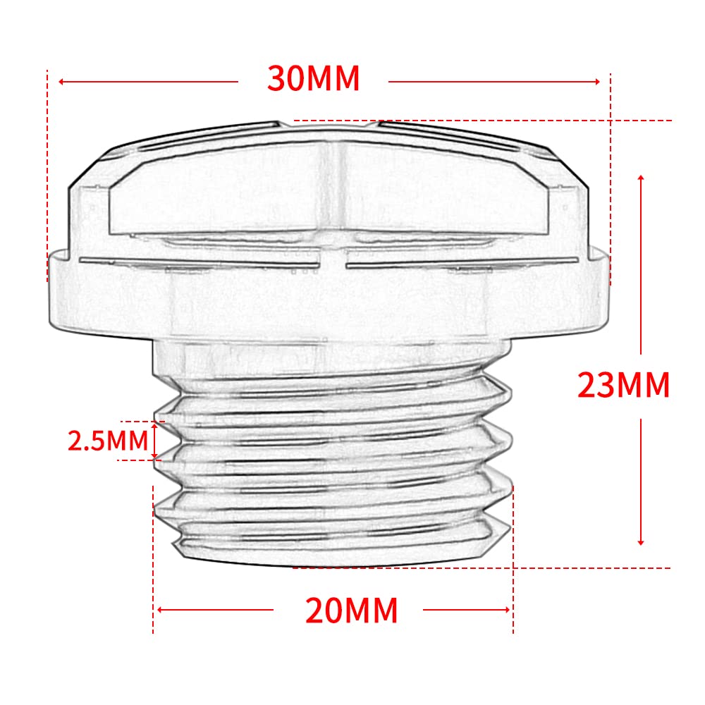 Moto Oil Drain Plug M20 x 2.5- Tappi per Bocchettoni Olio Rondella Viti con ring per Tmax530 2012-2019; Tmax500 2008-2011;Tmax560 2020-2024；TMAX 530 560 500(Nero)
