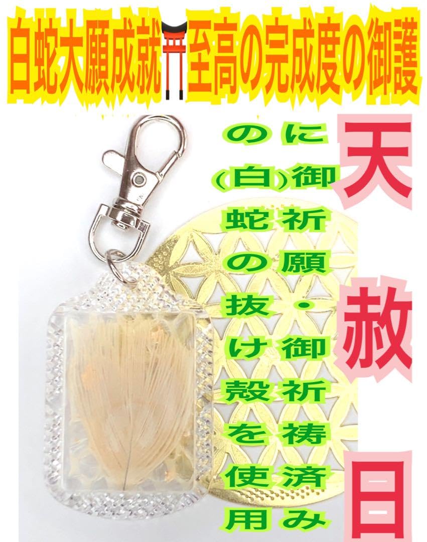 Amazon.co.jp: 神の使い?白孔雀?白い孔雀の羽?蛇の抜け殻?白蛇のお守り  