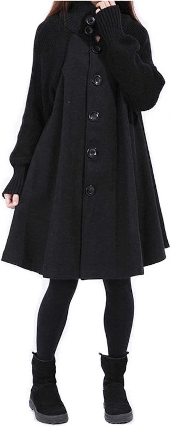 Amazon Wslcn レディース コート ロングコート ワンピース ストレッチ 防寒 厚手 フィッシャーマン ゆったり 保温 外出 膝丈 秋冬物 ファション 通勤 学生 コート ジャケット 通販