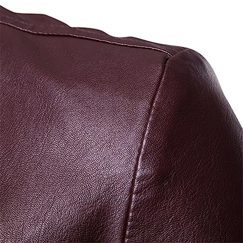Dninmim Men's Casual Lapel Leather Dress Coat Business Casual Pu Blazers Jacket3
