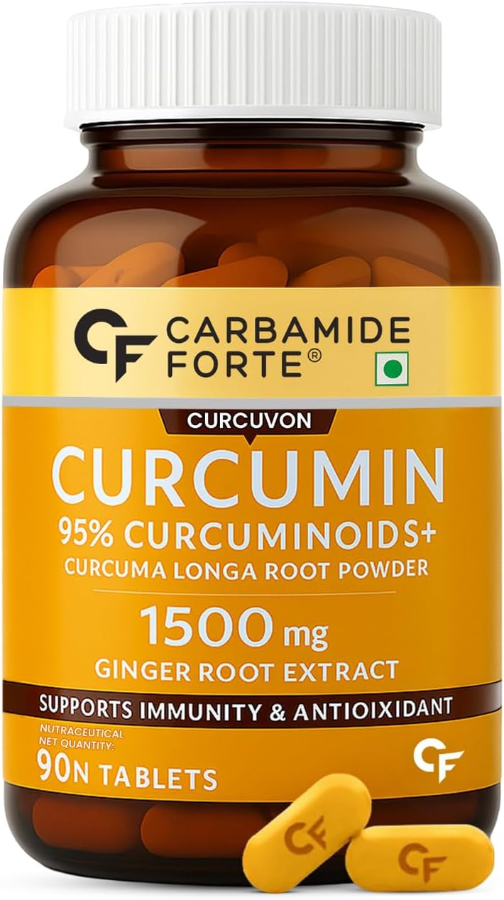 Curcumin Tablets with Piperine and 95% Curcuminoids | Anti inflammatory Supplement for Adults | With Curcuma Longa, Turmeric & Ginger Root extract | 90 Veg Tablets
