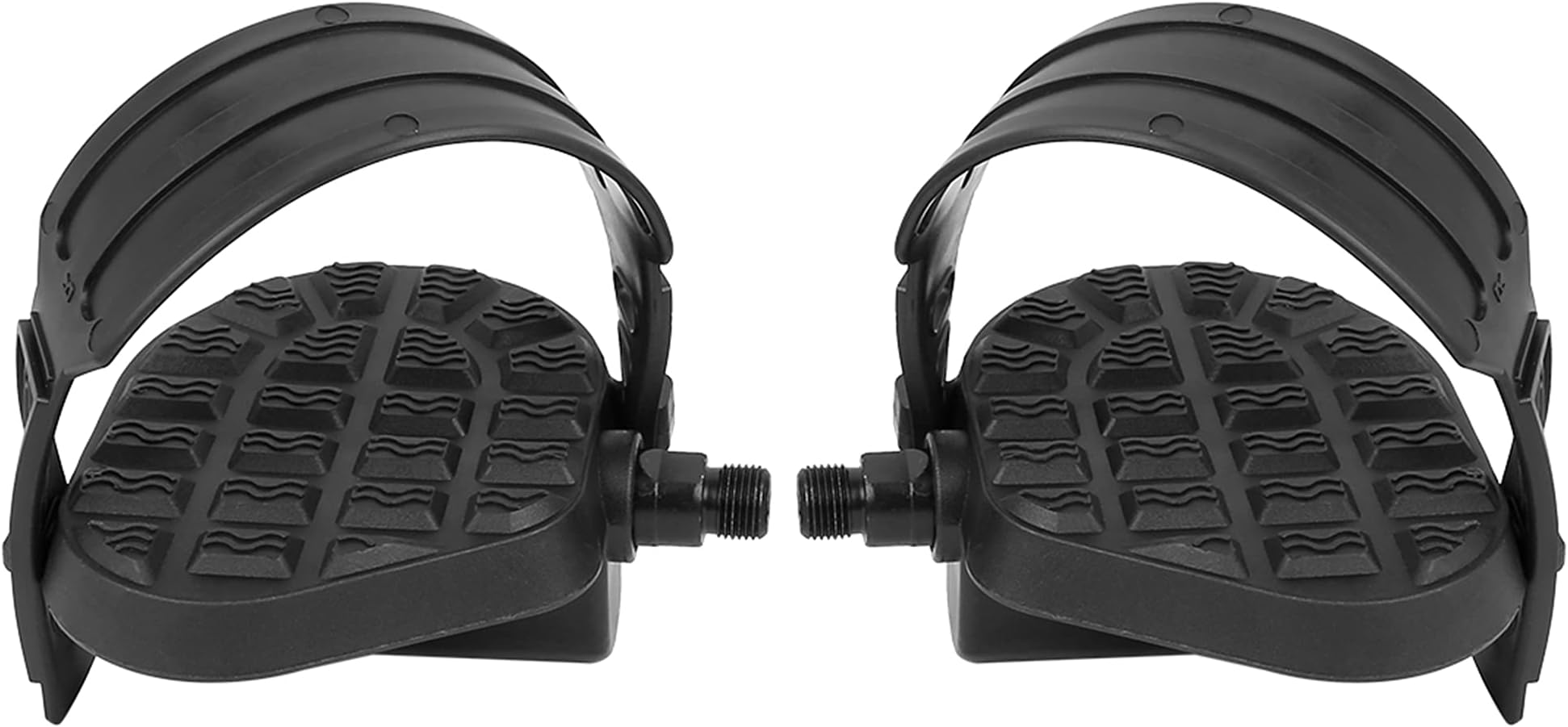 X AUTOHAUX Pair Bike Pedals Spindle Platform Non Slip with Belts Strap