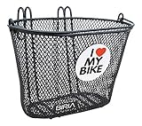 BIRIA Basket with Hooks, Front, Removable, Children Wire mesh Small Kids Bicycle Basket, I Love My...