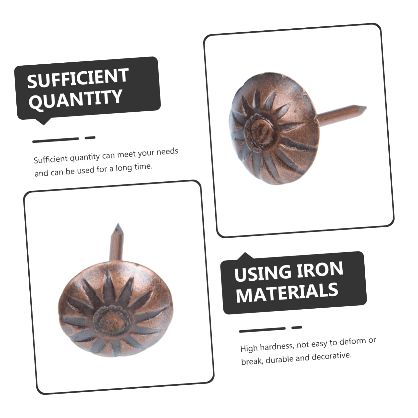 SEWACC Pcs Iron Upholstery Tacks Nails for Furniture Decorative Push Pin Vintage Retro