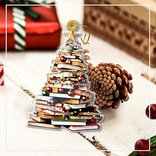 Miniatura 6 de Regalo de Navidad 2025 para amantes de los libros decoración acrílica única para lectores, regalo de elefante blanco para adolescentes y mujeres,