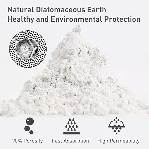 Miniatura 5 de Cmreasj Alfombrilla de baño de tierra de diatomeas, secado rápido, súper absorbente, con piedra de baño antideslizante, para suelo de baño, ducha,