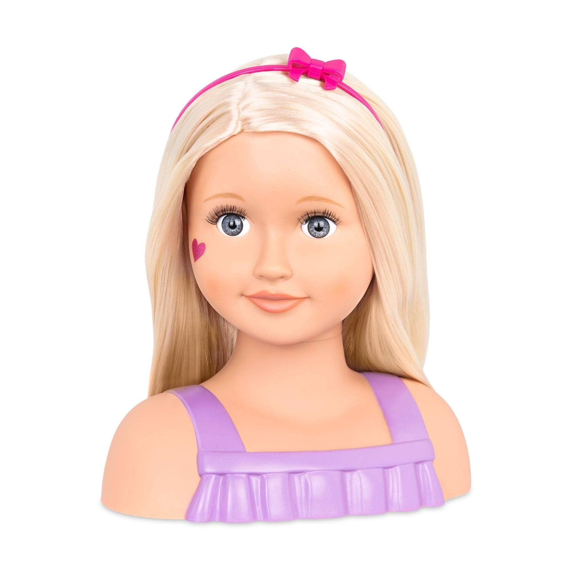 Our Generation - Trista - Puppe Styling Kopf - Blondes Haar & Blaue Augen - Vorgetäuschtes Spiel - Aufkleber & Haarschmuck-Accessoires - Spielzeug für Kinder ab 3 Jahren
