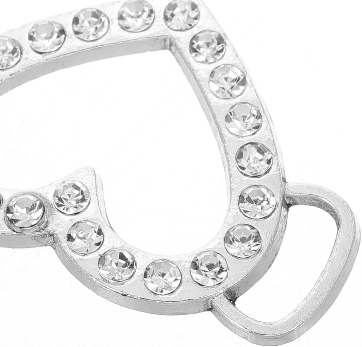 10 Pcs Heart Rhinestone Buckle - Metal Pearl Clothes Knot Clip for T-Shirt Dress Lingerie Accessories Decorative Crystal Clasp for Sewing Crafts Silver 1.34 In