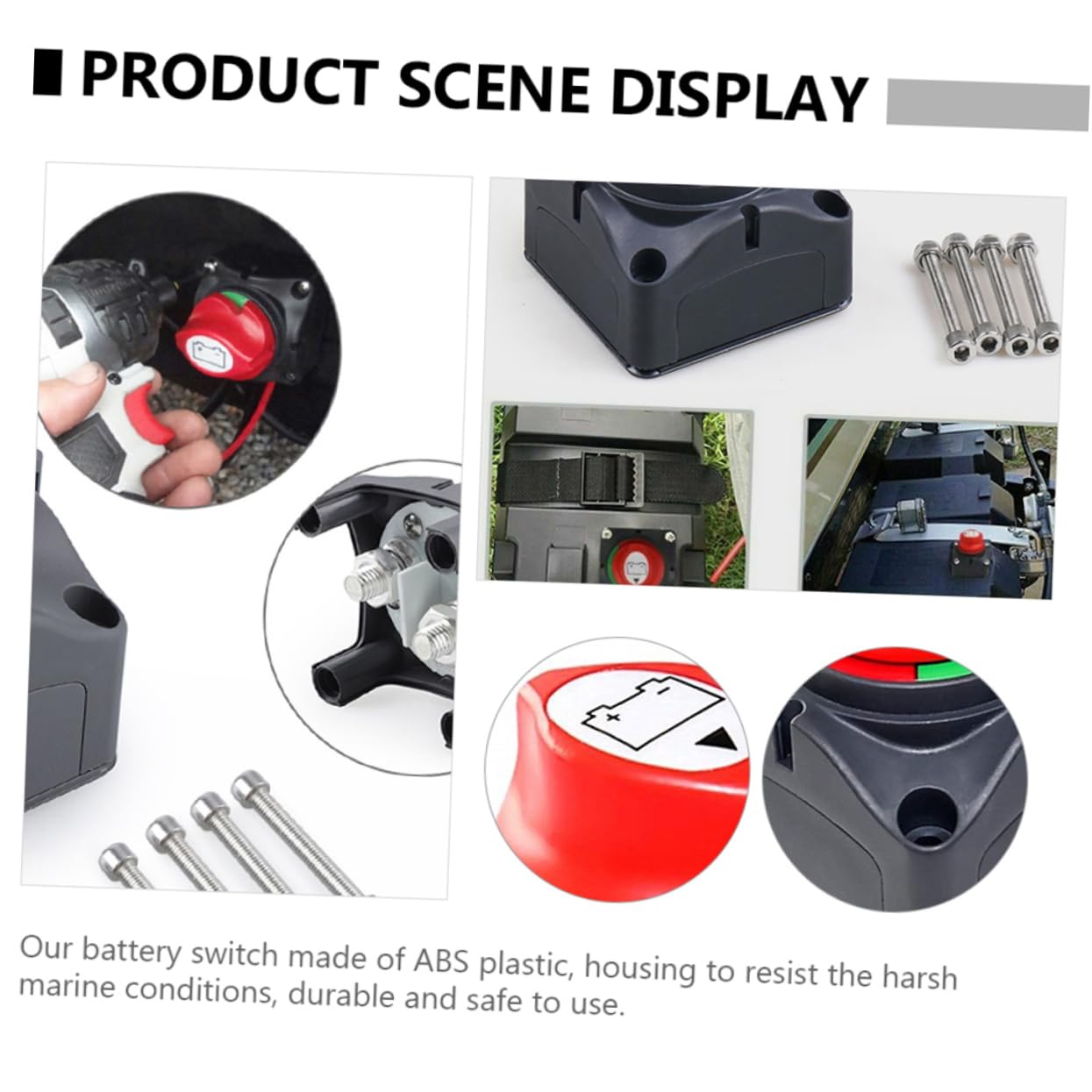 Amosfun Interruttore di Scollegamento Batteria Rotante per Barche Yacht Camper Atv Utv Funzione di Interruzione Isolamento per Alimentazione Camper e Prevenzione Perdite Elettriche