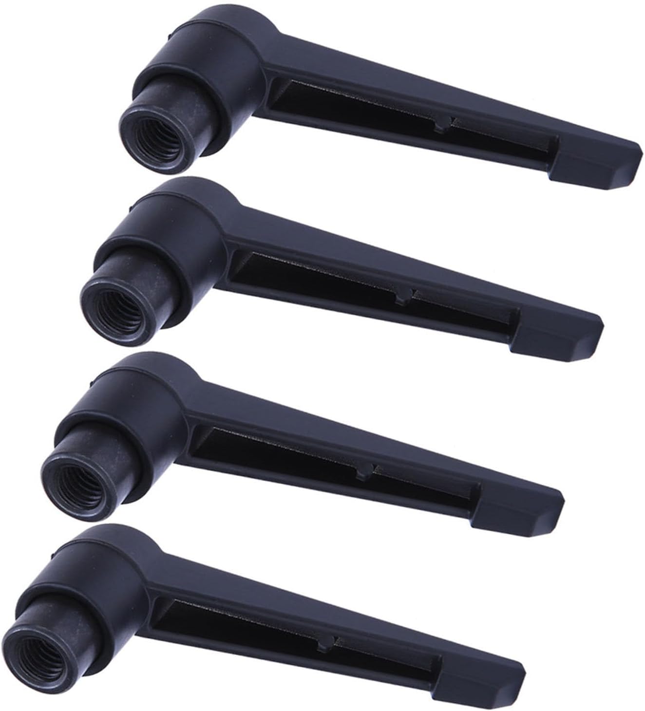 Mokernali 4 Pcs Clamping Lever Handles, Durable Stainless Steel Adjustable Female Thread Push Button Ratchet Female Threaded Handles Quick Release Bolt Knobs (M8 x 63mm)