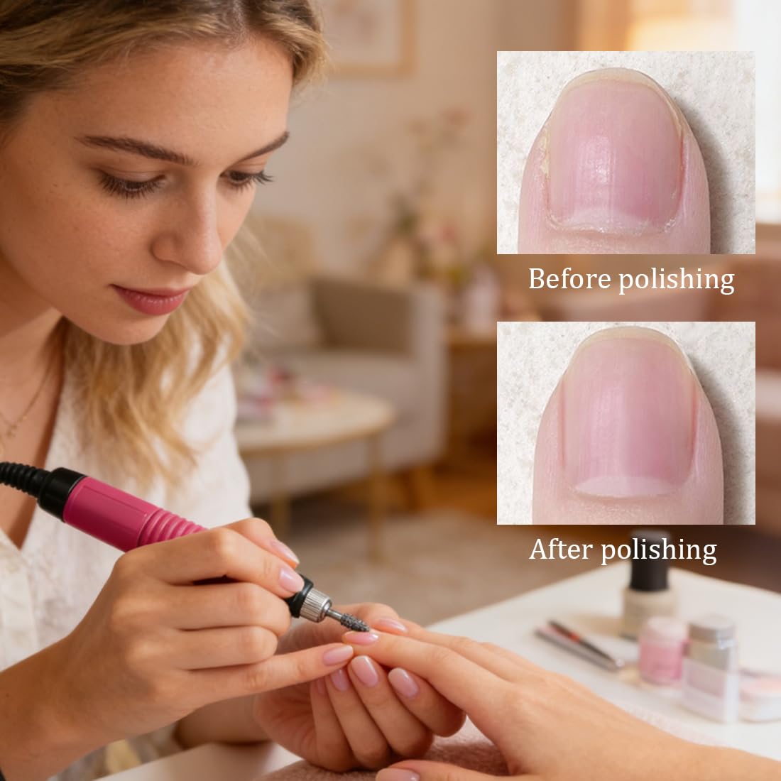 Punte per fresa per unghie, 4 pezzi, in acciaio al tungsteno, 3/32", punta per cuticole, punte abrasive, lima per unghie, punta per manicure, pedicure e cura delle unghie