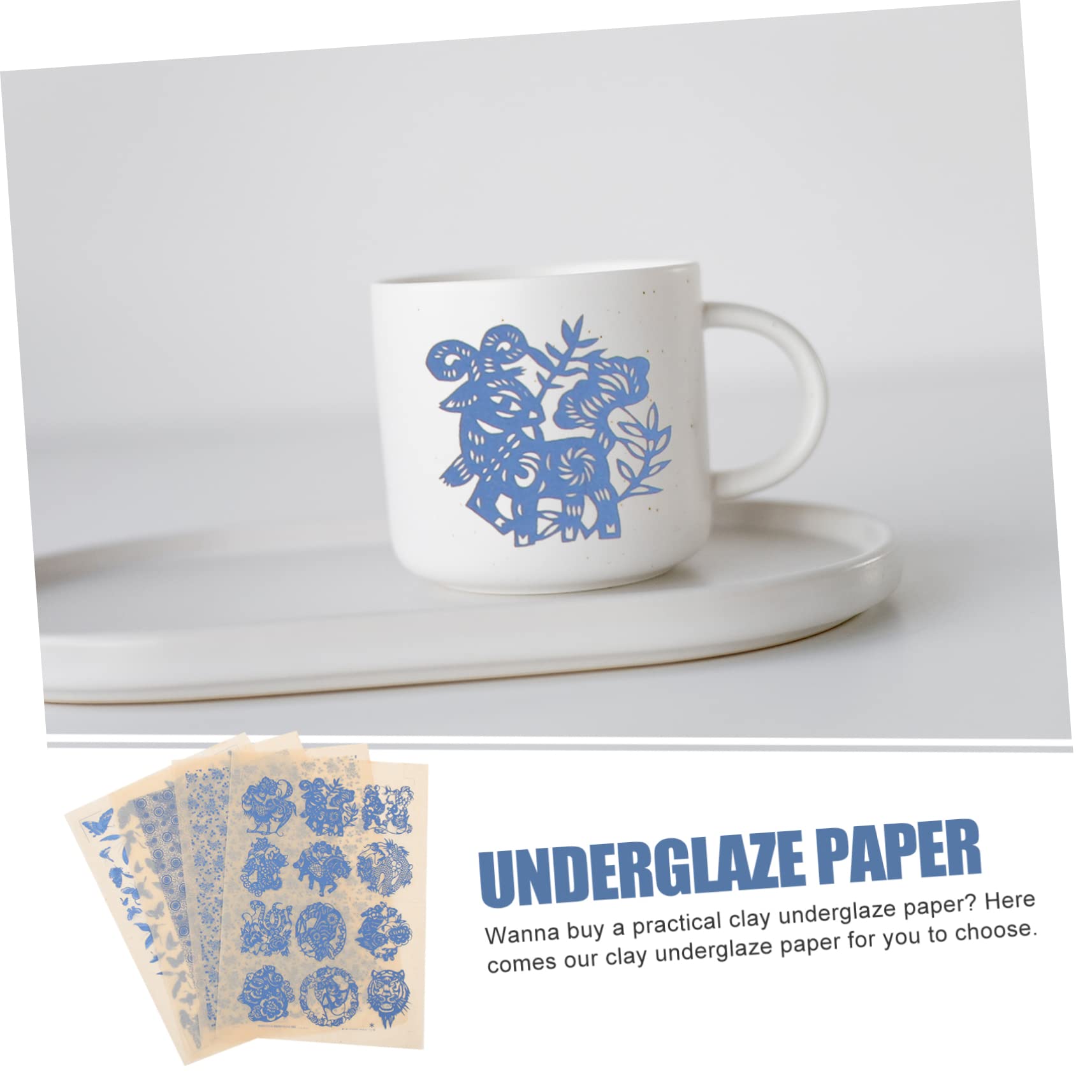 NUOBESTY 12 Hojas De Pegatinas De Cerámica Quemada Papel De Transferencia Clásico Papel De Transferencia Para Cubiertas Pegatinas Impermeables Papeles De Transferencia De Arcilla