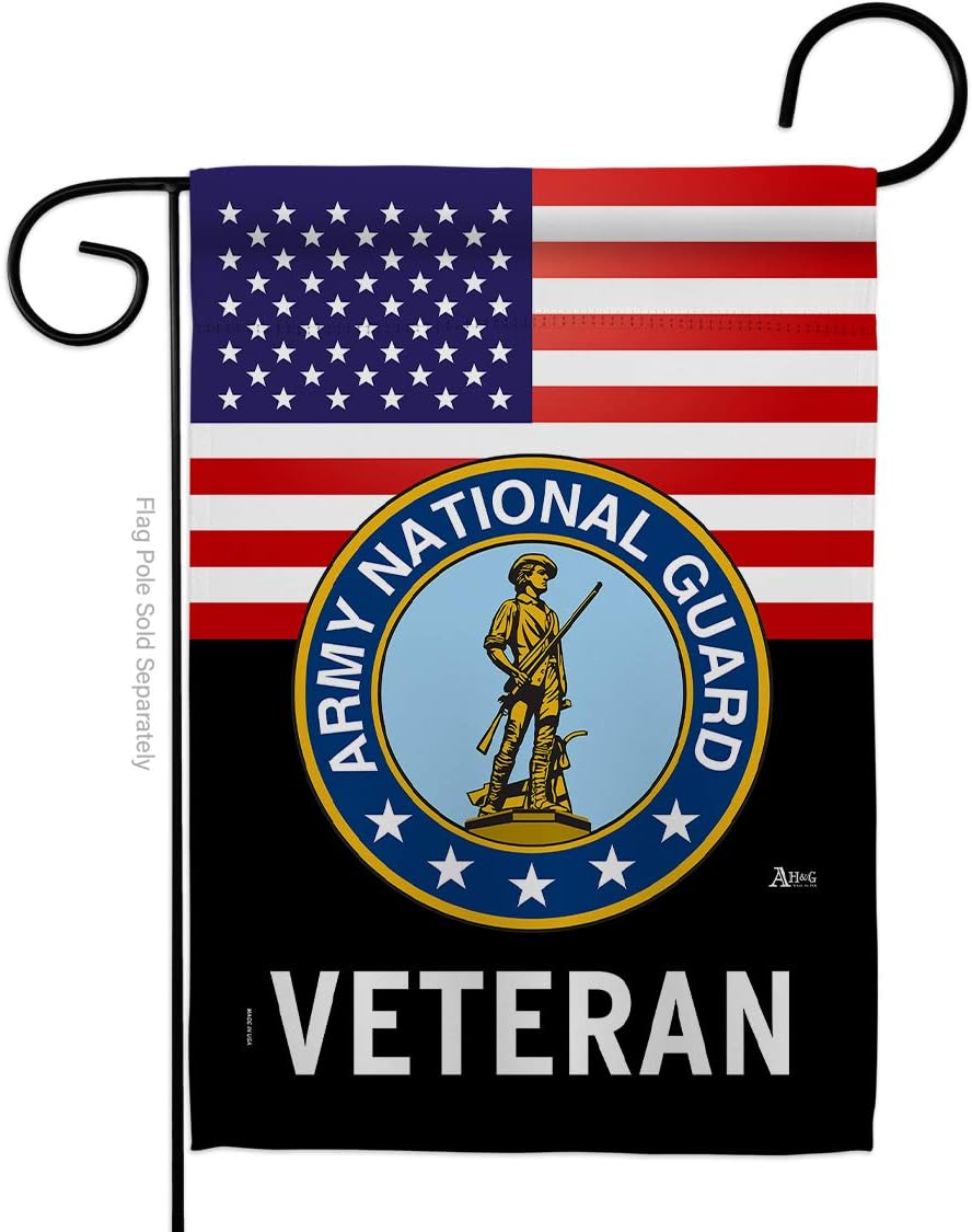 National Guard US Army Veteran Garden Flag Armed Forces ANG United State American Military Retire Official Small Decorative Gift Yard House Banner Double-Sided Made In USA 13 X 18.5