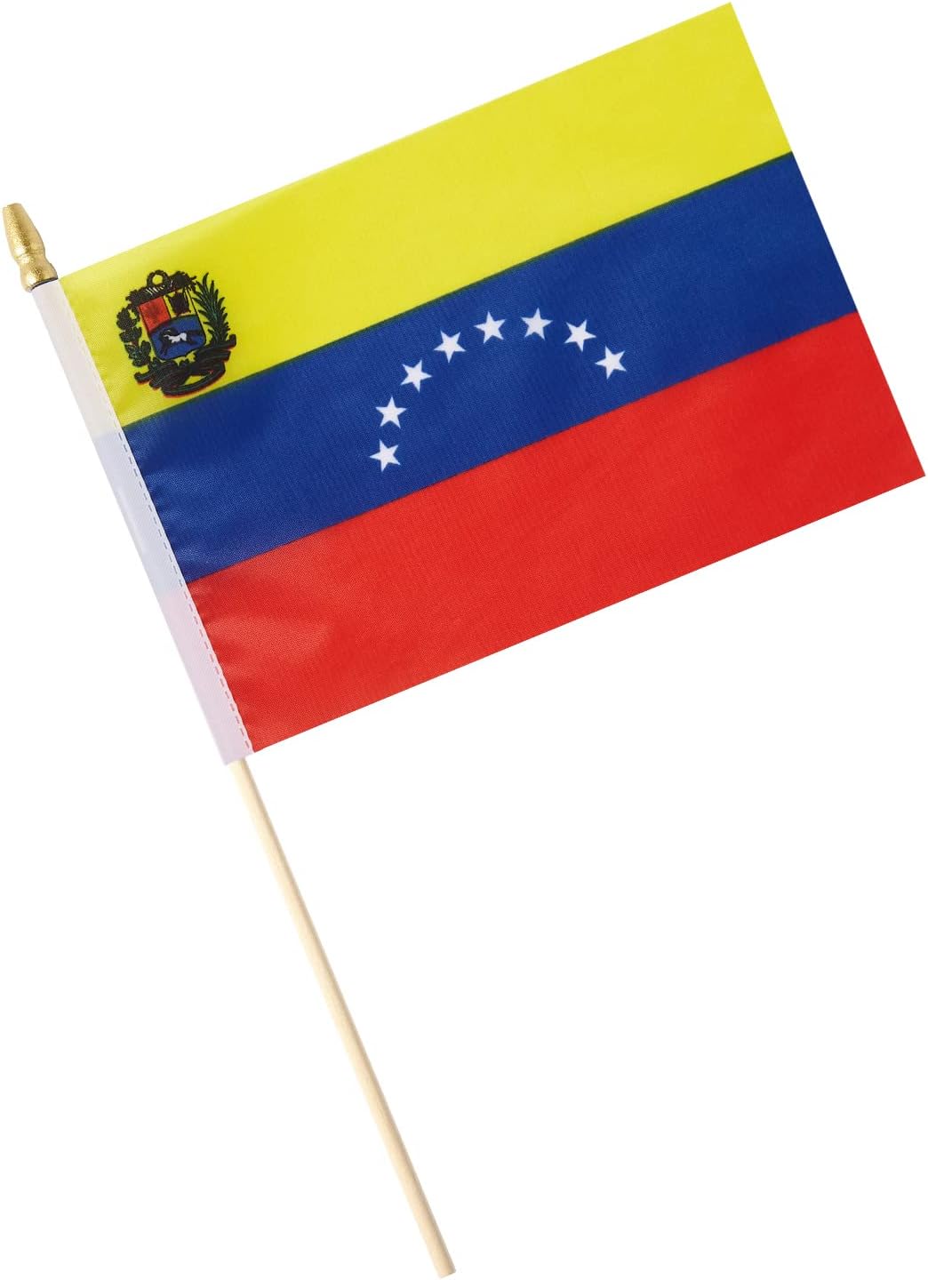 25 Pack Venezuela Venezuelan Flag Small Mini Flag Wood Hand Held Stick Flag,Suitable For Various Holiday Parties, World Cup, National Day, And National Flag Day.