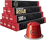‘Roma’ Strong Espresso for Nespresso | 100 Bold Aluminum Capsules | Extra Dark and Intense Italian Flavor | 100% Nespresso Compatible Pods
