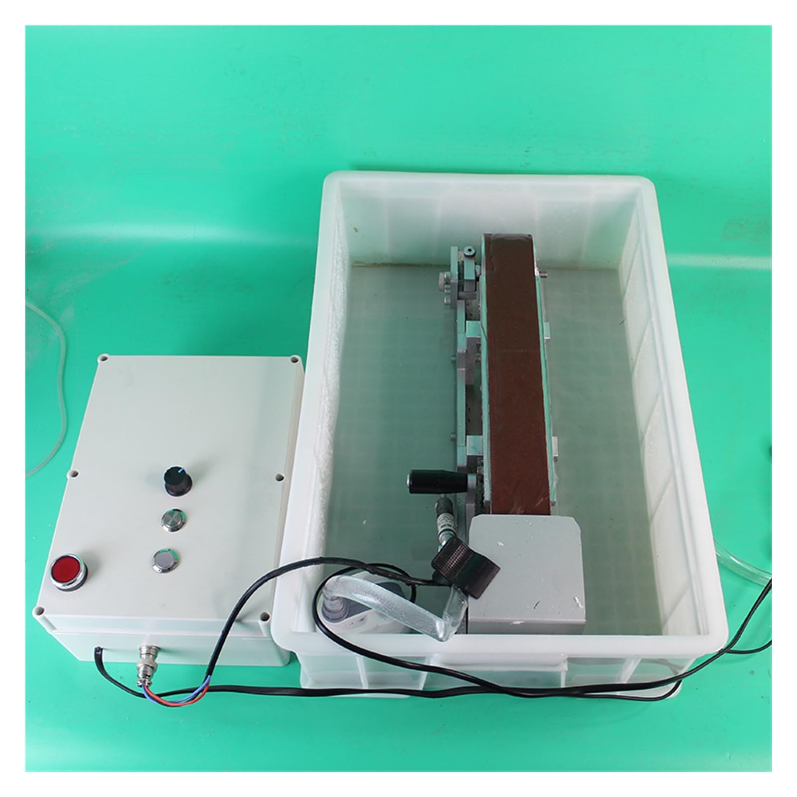 Polerka, szlifierka oscylacyjna, Chłodzona wodą szybkobieżna polerka do ostrzenia polerowanie 600W bezszczotkowy silnik 915x50mm szlifierka taśmowa do wody do szlifowania, polerowania