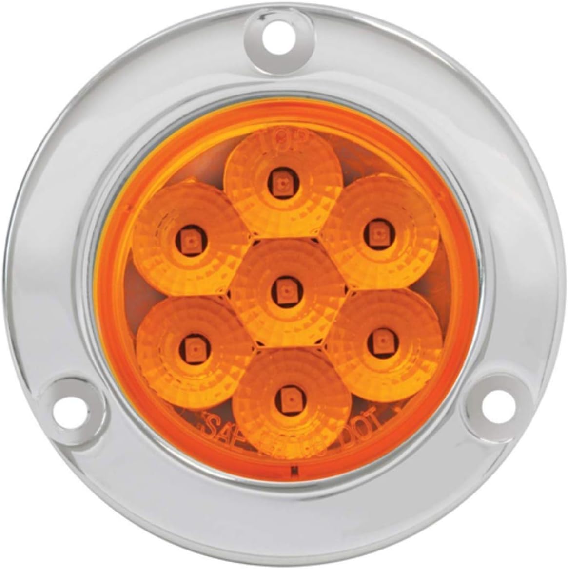 Grand General 76691 LED Light (2.5" Low Profile Spyder Am/Clear with Pigtail and S.S. Rim), 1 Pack