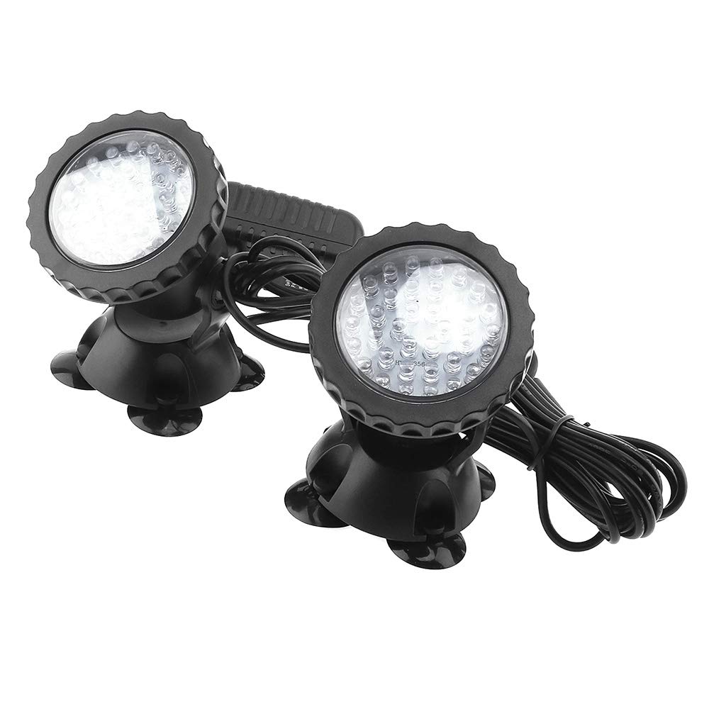 Luz subacuática a prueba de agua RGB que cambia Color 36 foco LED fuente luz pecera piscina estanque acuario lámpara jardín Resistentes Al Agua Seguras(2 Lights)