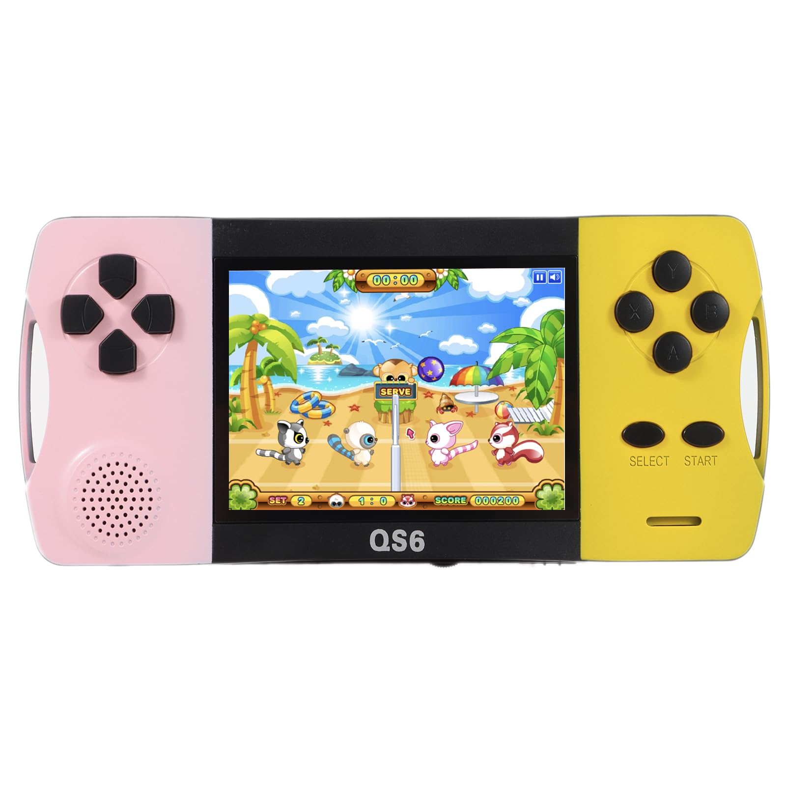 3.2" Large Screen Rechargeable Portable Handheld Games for Kids Ages 4-10, Preloaded 138 Classic Mini Games ,Arcade Electronic Toy Support TV Output Birthday Xmas Present for Boys Girls(Pink+Yellow)