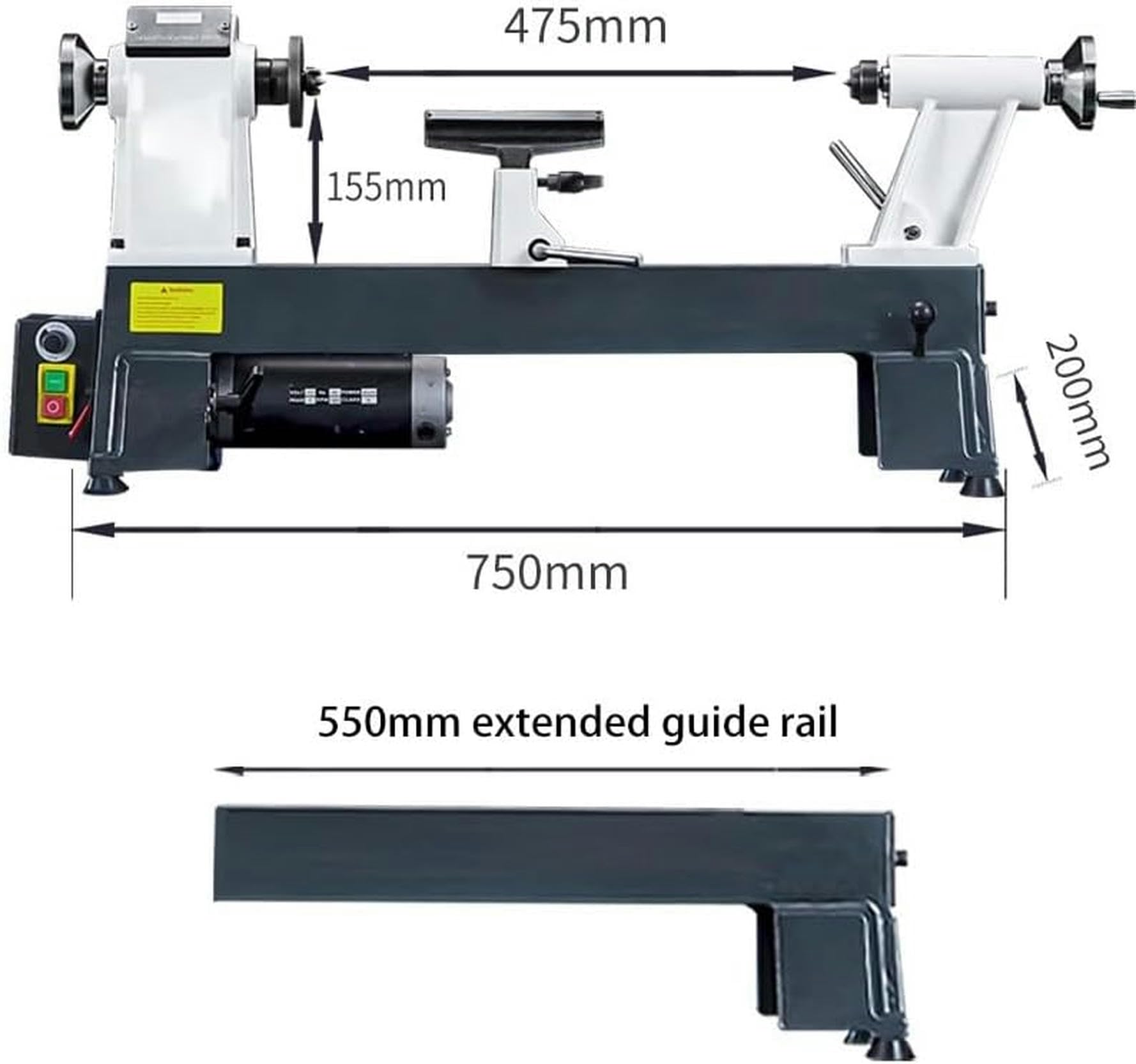 Mini Desktop Multifunzionale Per Carpenteria Da 900 W, Con Binario Di Guida Esteso Da 550 Mm, Macchina A Rotazione In Legno Multifunzionale A 3 Velocità E Velocità Variabile Di 650-1450/1250
