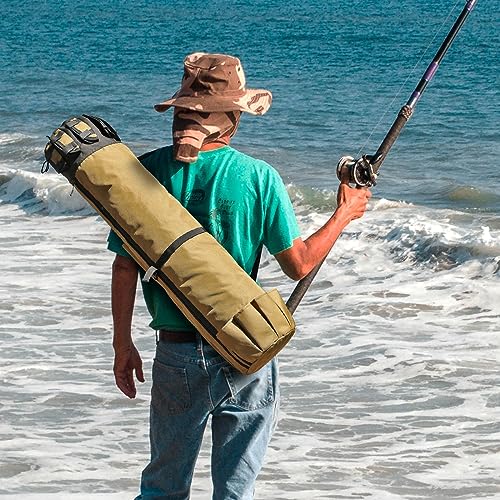 Huntvp — Bolsa organizadora para carretel de vara de pescaria, bolsa para transporte, suporte para t