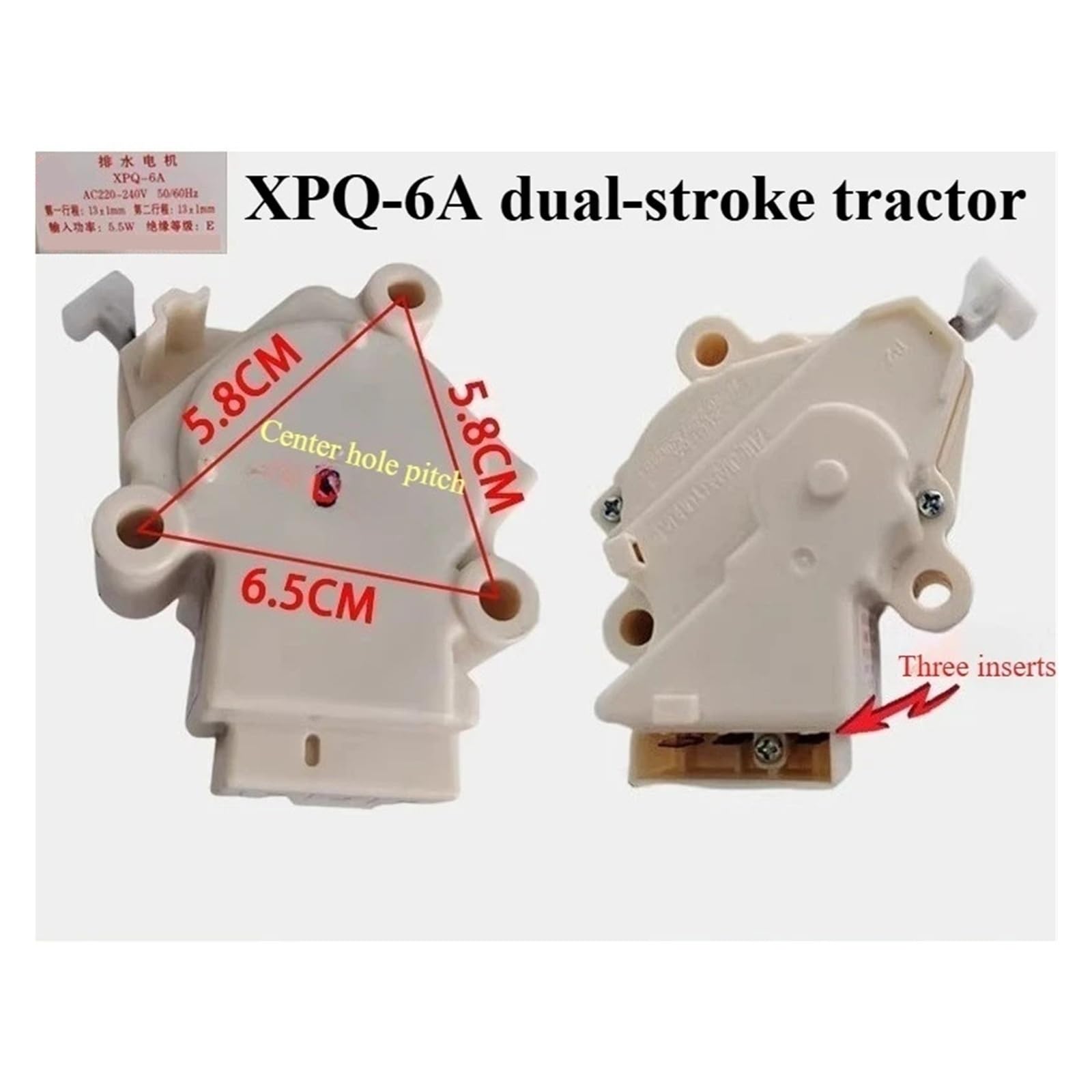 Tractor De Drenaje De Lavadora,Compatible Con Haier,Compatible Con LG | XPQ-6A QC22-1 Tractor De Lavadora Motor De Válvula De Drenaje De Doble Carrera