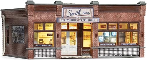 Woodland Scenics Built & Ready Smith Brothers Tienda de electrodomésticos y televisión, Escala N
