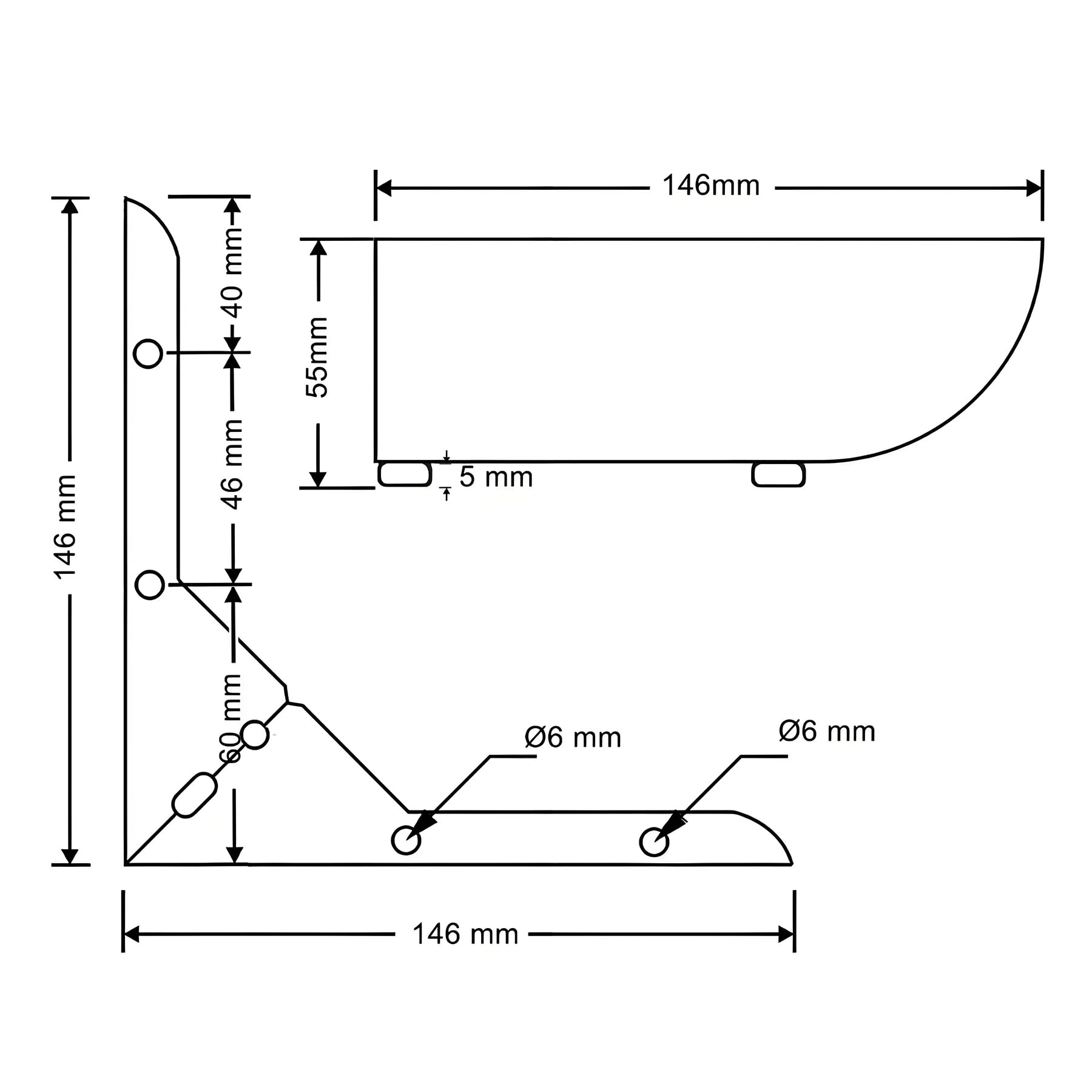 LIKERAINY Patas para Muebles 50mm Alto Pies de Mesa para Mueble de Cocina Encimera Sofá Cama Mesitas Armarios Pie de Escritorio Fuerte Negro Juego de 4