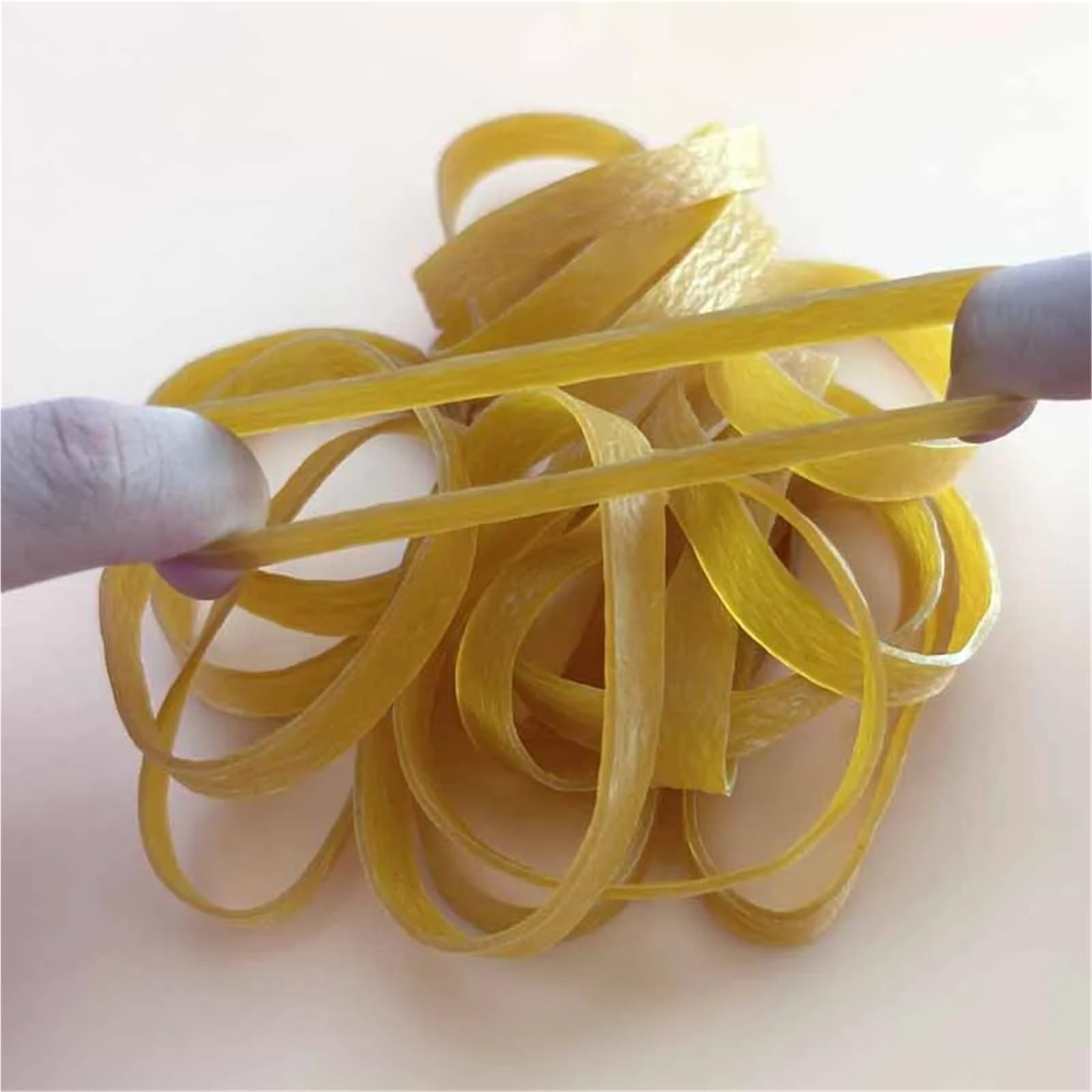 Elastici in silicone 100 pezzi naturali Anello elastico industriale domestico ad alta elasticità Fascia di colore giallo Studenti cancelleria Durevole