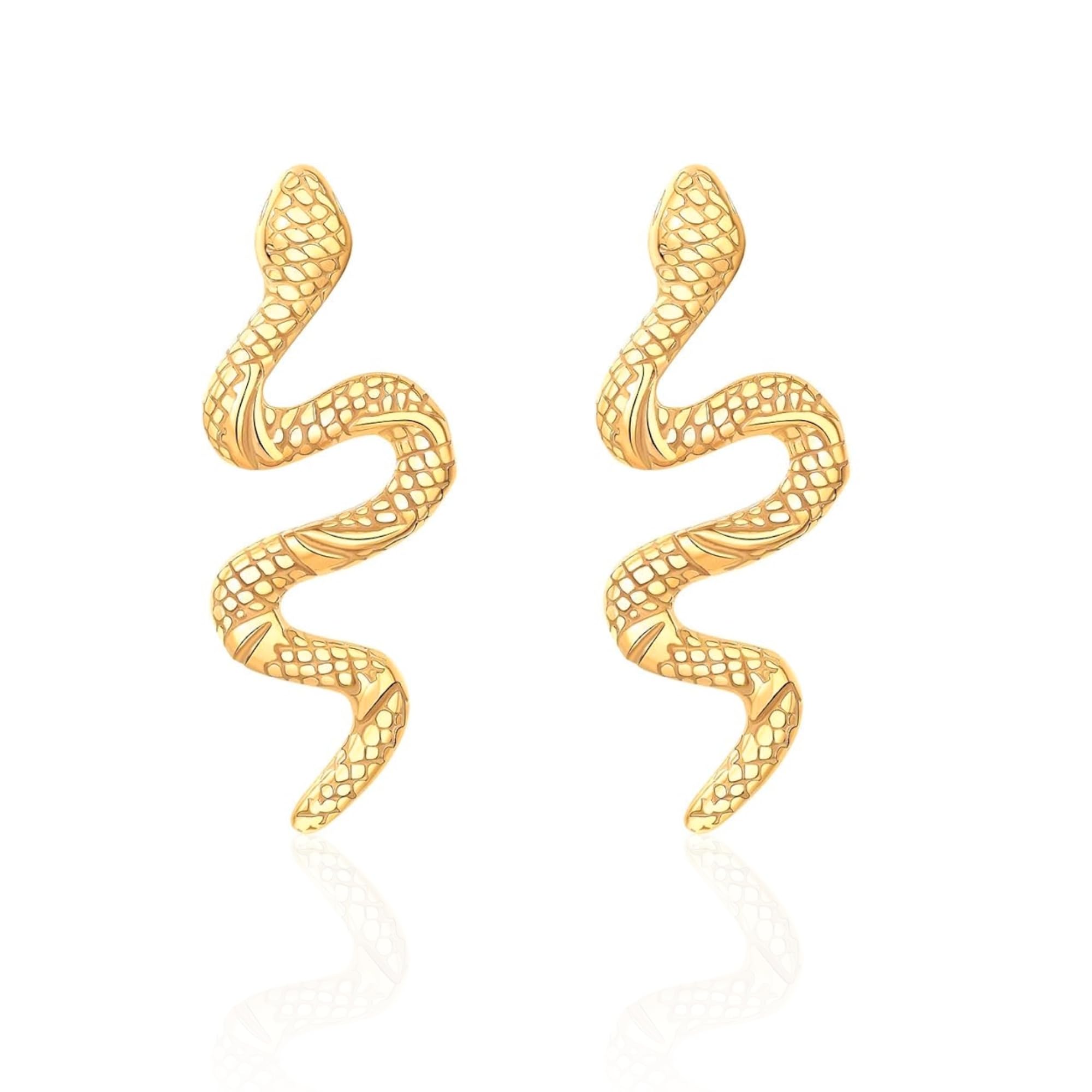 Salve Snake Serpent Gold Dainty Earrings for Women | Stud Drop Danglers Ear Tops for Girls | Short Earrings, Ear Hangings, Tarnish Free Jewellery for Her (B0CQPG2CH4) Amazon Price History, Amazon Price Tracker