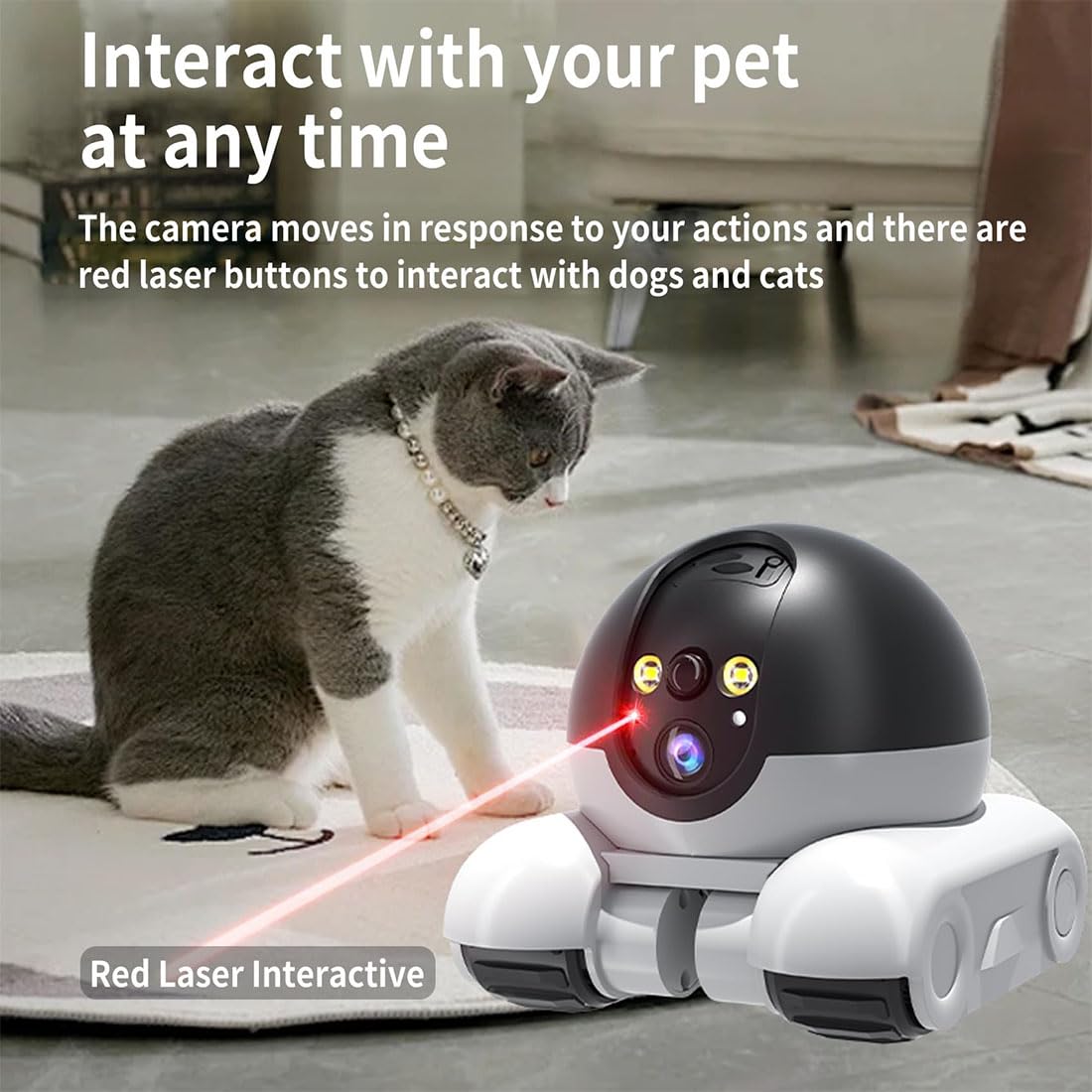 Patrol Buddy Caméra robot d'intérieur double objectif 1080p surveillance rotation 360° vision nocturne détection