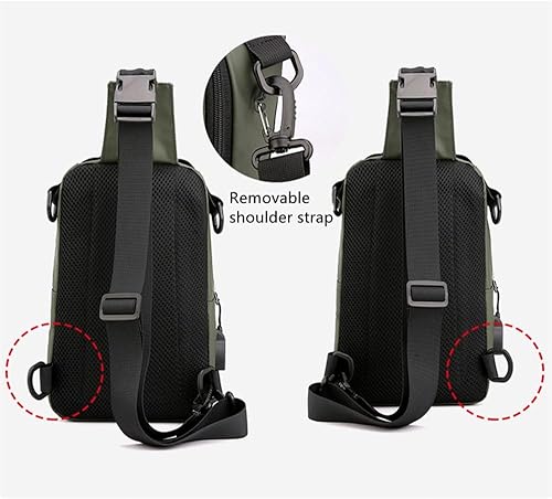 Miniatura 6 de Lior Mochila multiusos gris con puerto USB hombro Crossbody senderismo mochila con carga USB, Gris, Moderno