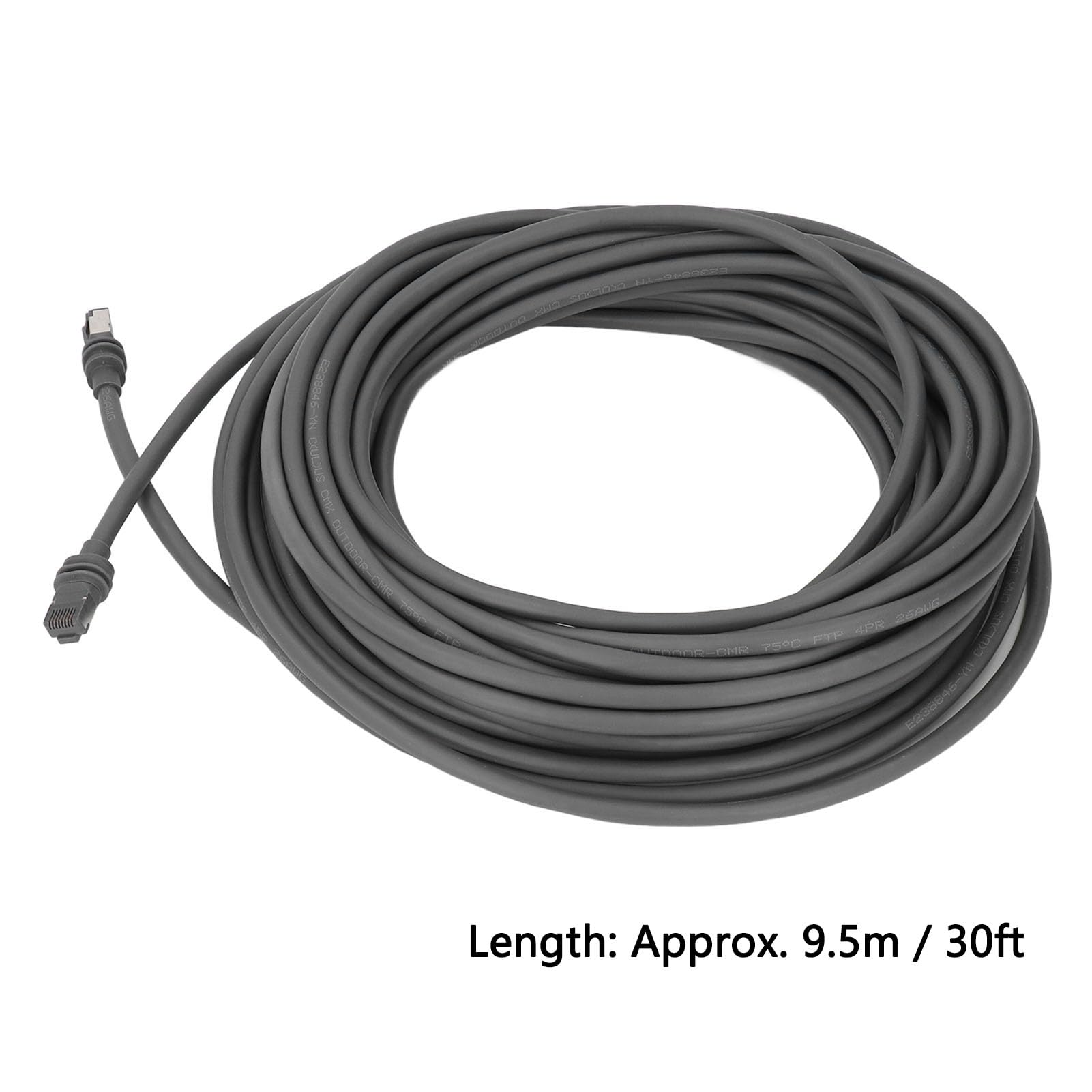 Eujgoov Prostokątny Kabel Satelitarny, Złącze RJ45, Kabel Zastępczy 30FT, prędkość 2000Mbps z Osłonami do zastosowań w Sieciach Zewnętrznych i Wewnętrznych