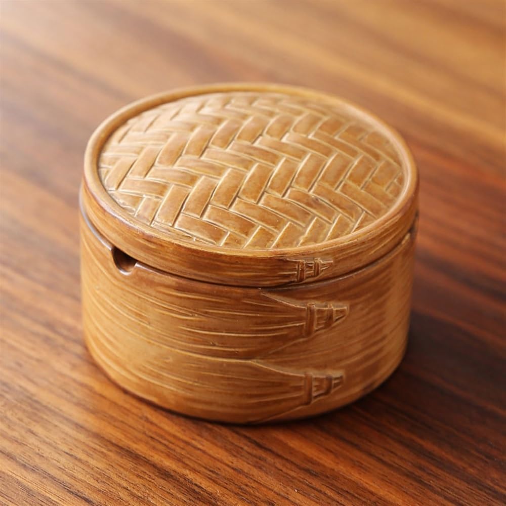 Portacenere Portacenere in Ceramica con Coperchio Huaxia Culture Antivento for posacenere da Tavolo for casa, Ufficio, Bar, Giardino, Patio Portacenere Portatile