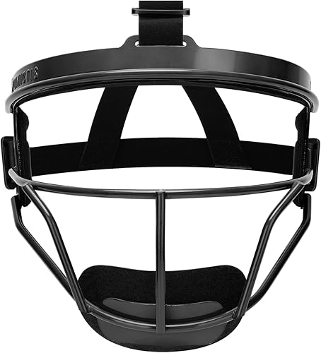 Vista 2 de Dinictis - Máscara facial de softball, ligera, cómoda, con amplia visión de campo, protectores faciales duraderos y seguros, máscara protectora