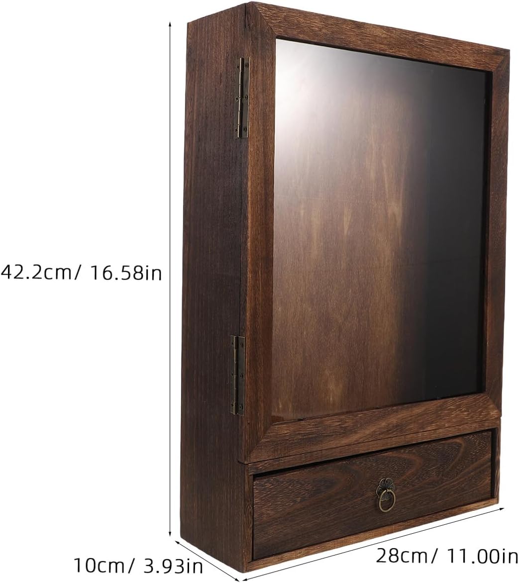 Wooden Shadow Box for Insect Specimen and Dried Flower Display, Carbon Color Hollow Wall-Mounted Frame, Butterfly Exhibit Case for Home and Bedroom Décor